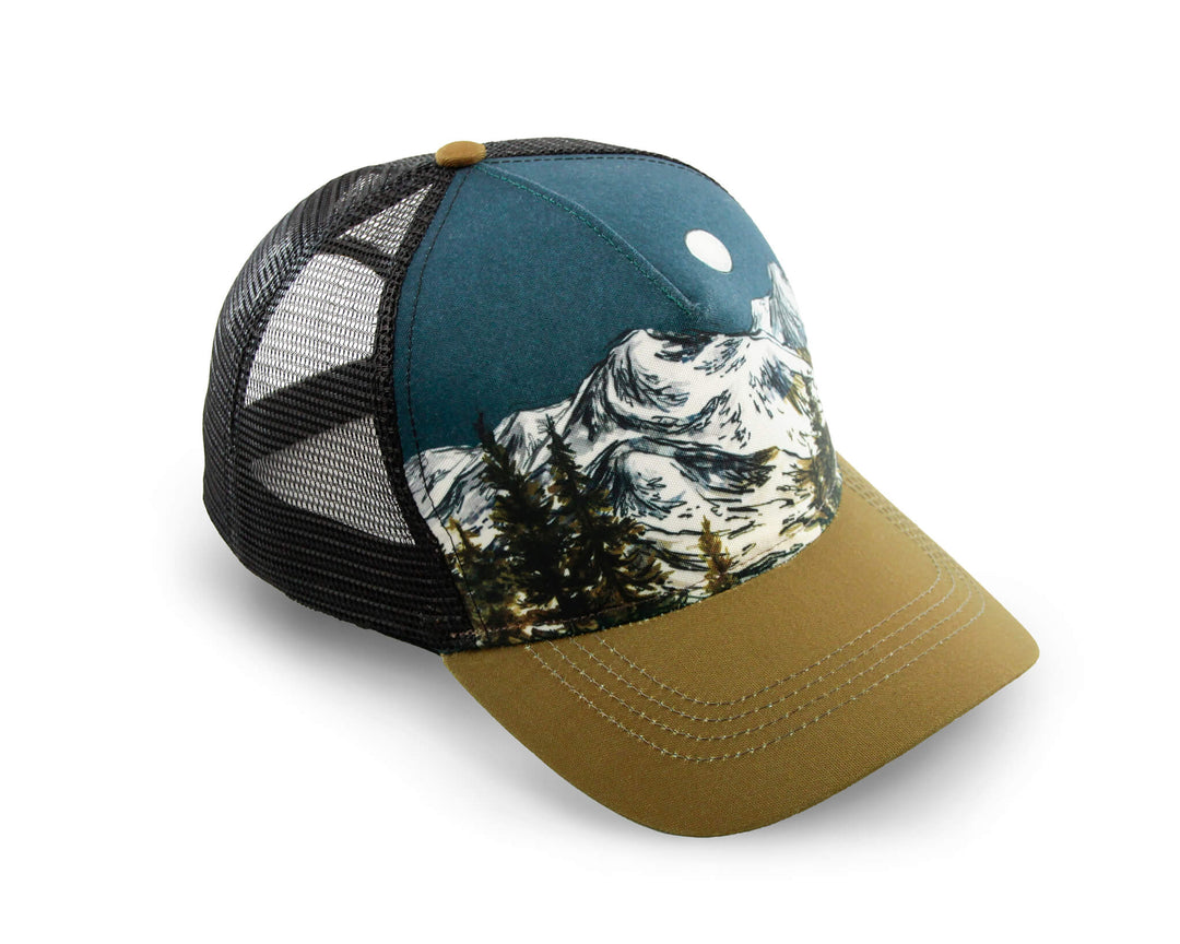 Hilton Head Island Hat Moon Tree Logo Cap Beige Cotton Vintage Strap Back