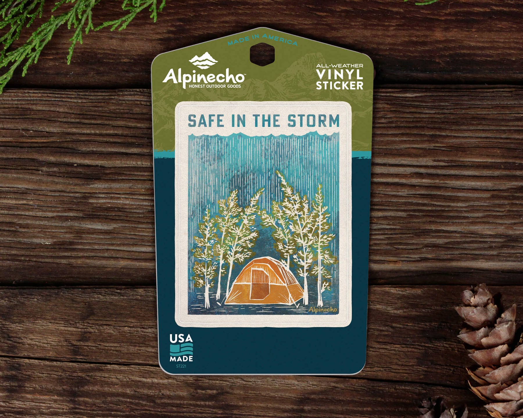 tent sticker Safe in the Storm Sticker