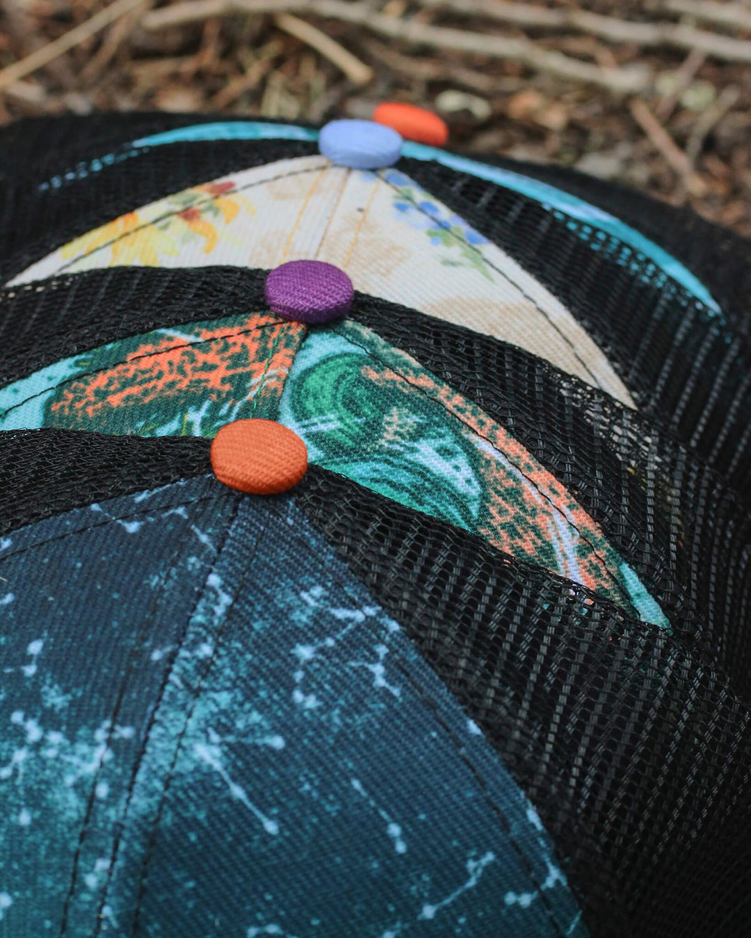 帽子 FAKE AS FLOWERS  RACING TRUCKER CAP 76 Racing Nascar Trucker Hat, Retro Patch on Navy & White